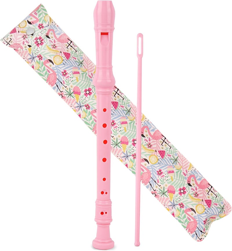 Haecsfl Recorder Instrument for Beginner Adults,8-Hole Soprano Descant Recorder Music Flute with with Cleaning Rod & Leather Case For Home Entertainment(2-Flamingo) - Image 1